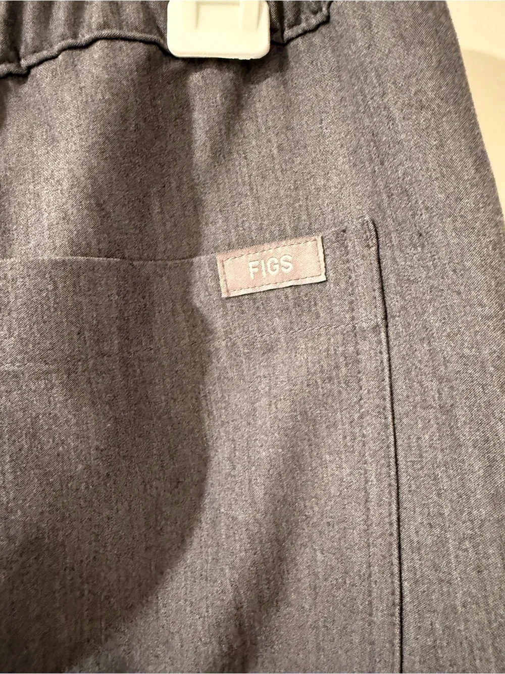 Figs Men's Gray Cargo Drawstring Pants with Green Cord